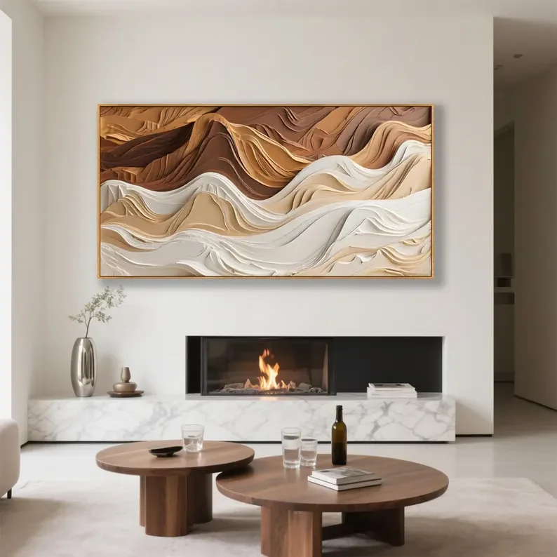 Large Abstract Mountain Oil Painting 3D Textured Canvas Art Modern Living Room Wall Decor Custom Heavy Texture Oil Painting Unique Gift Idea